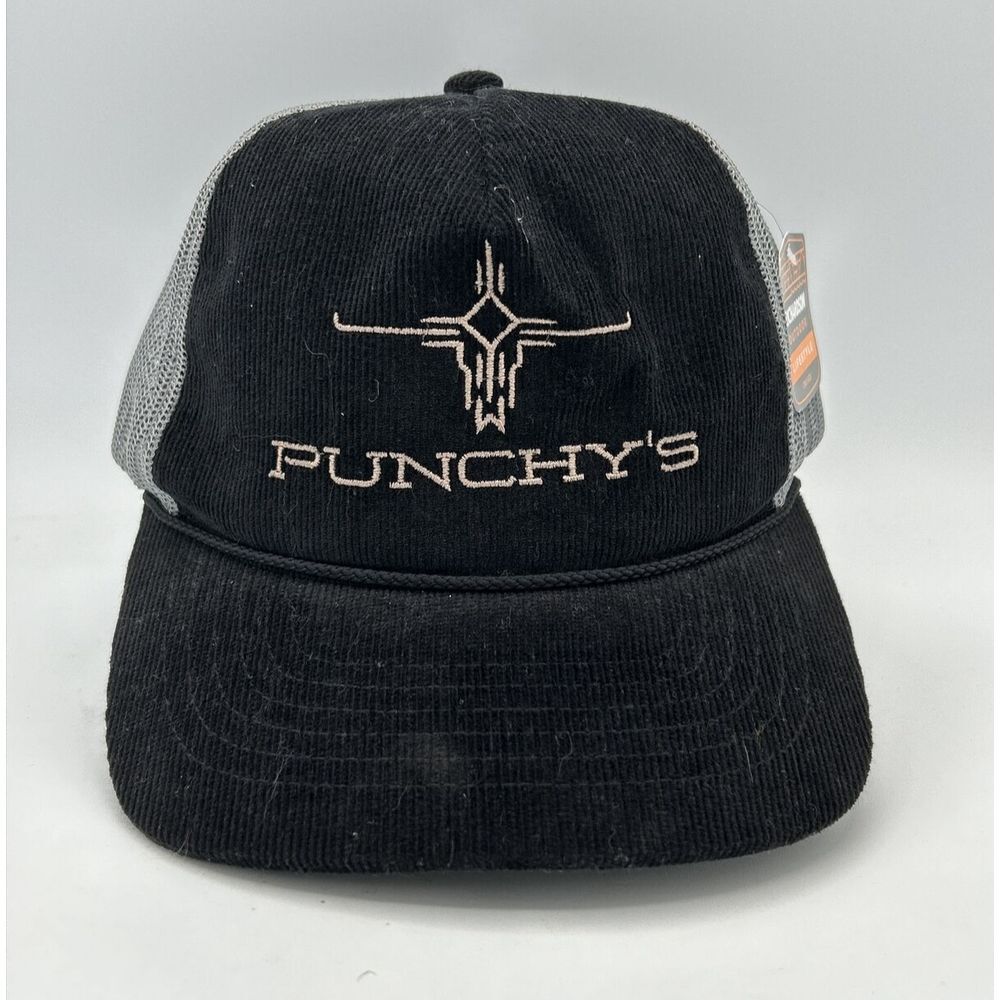 Richardson Outdoor Punchy's corduroy trucker cap hat black/charcoal